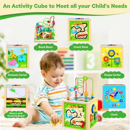 Wooden Activity Cube