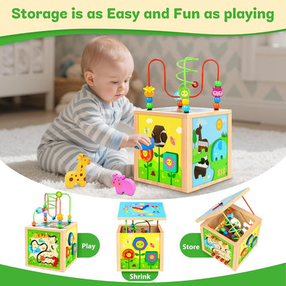 Wooden Activity Cube