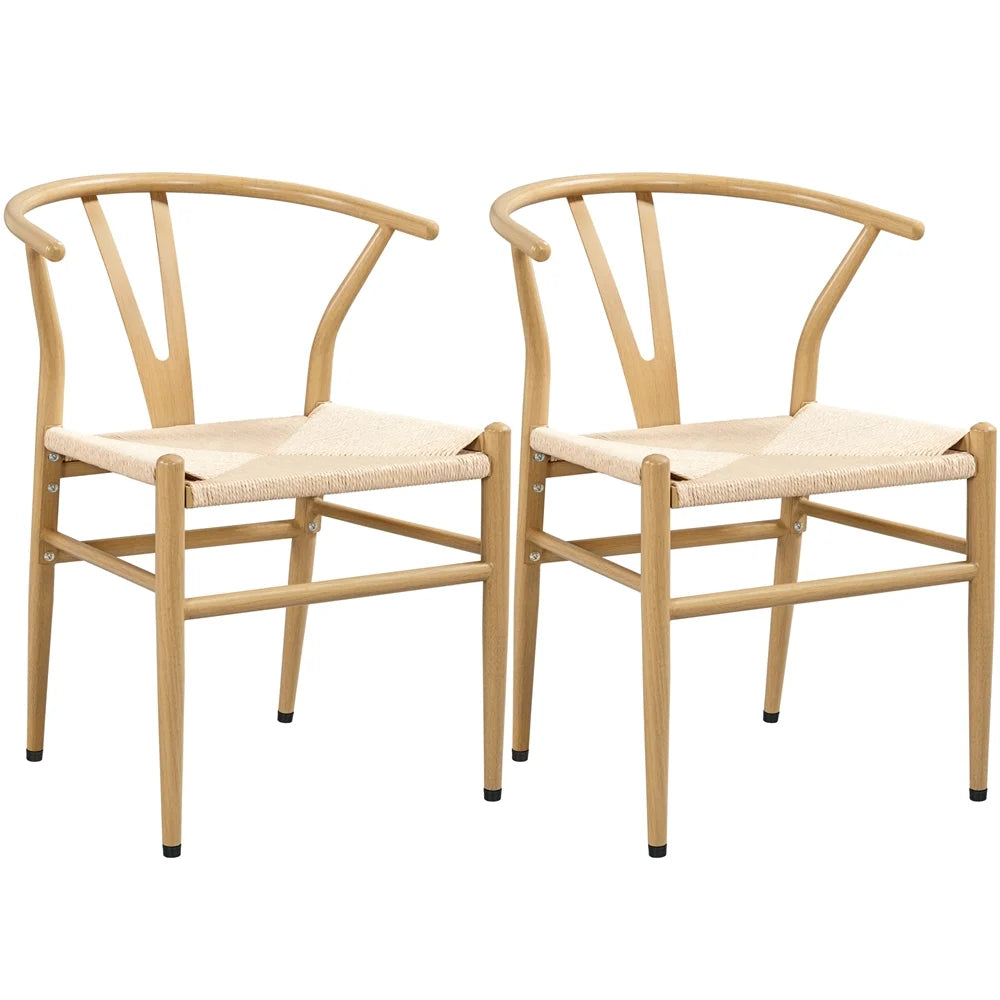 Set of 2 Y-Shaped Arm Chair Dining Chair