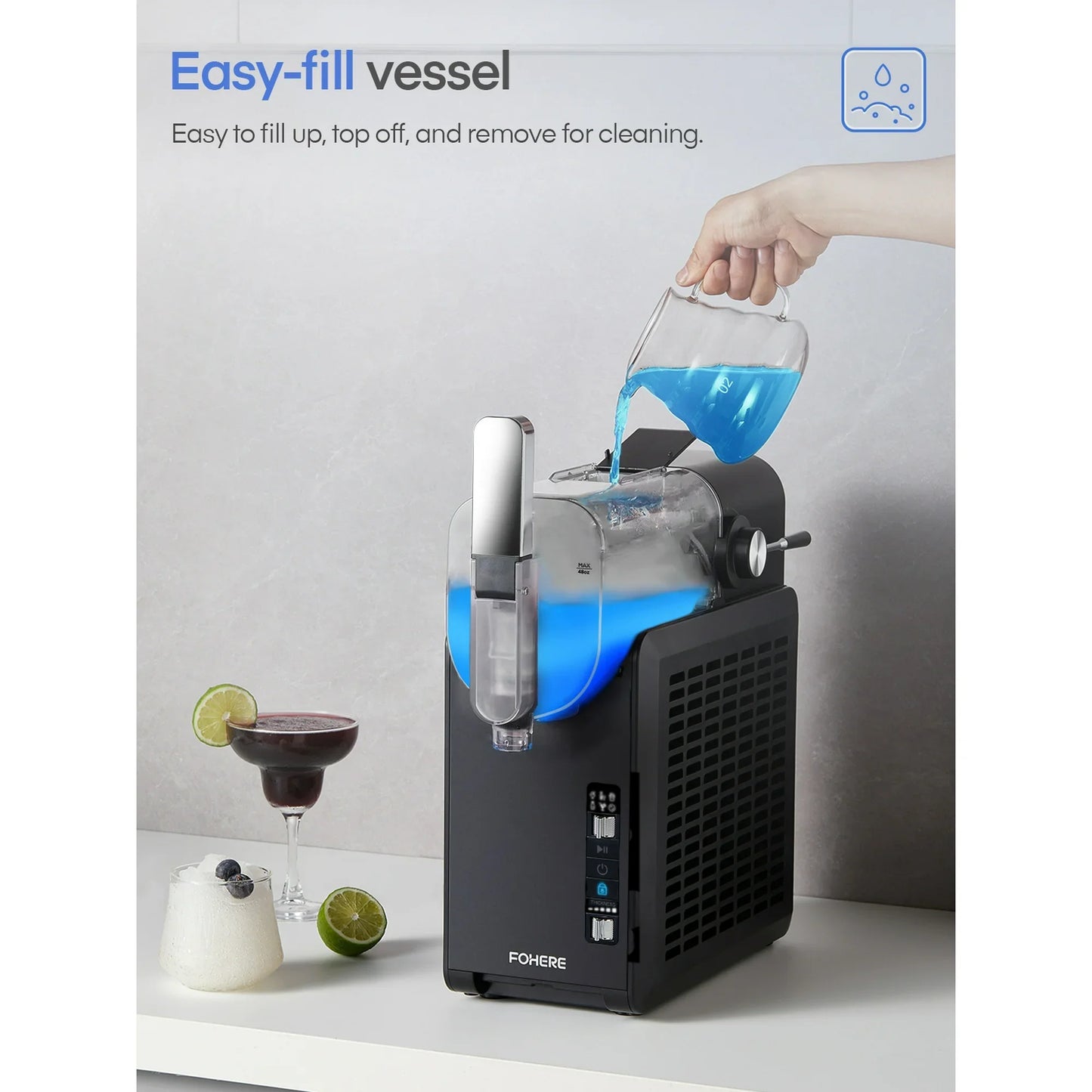 FOHERE Professional Slushie Machine with Quick-freeze Technology