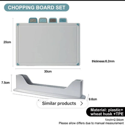 4-Piece Chopping Board Set with Storage Stand