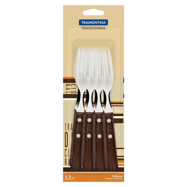 Tramontina 12-Piece Traditional Wooden Fork Set
