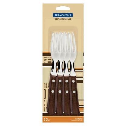 Tramontina 12-Piece Traditional Wooden Fork Set