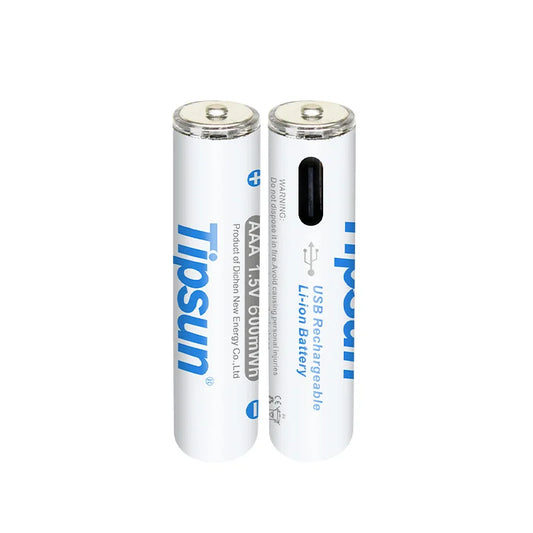Tipsun® Rechargeable AAA Lithium-ion Batteries with USB-C Charging