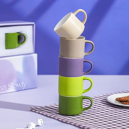 Set of 5 Elegant Ceramic Coffee Cup Set