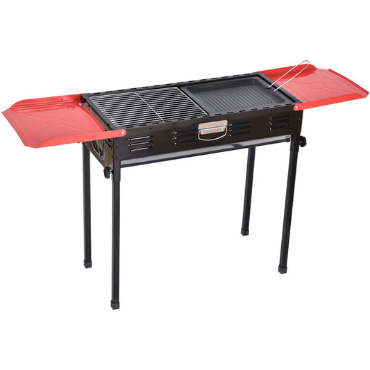 Portable Grill with Side Shelves