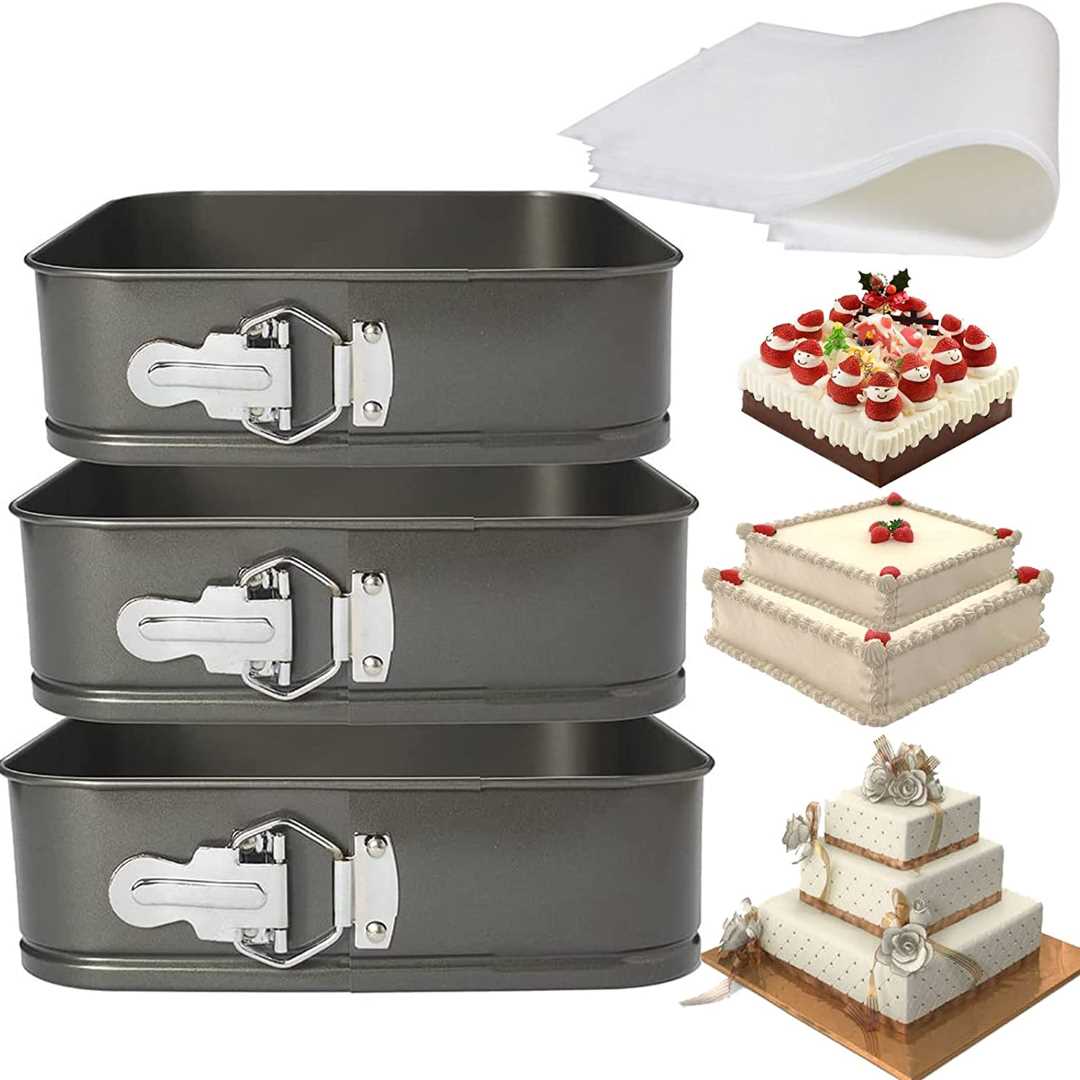 3 Square Carbon Steel Baking Set