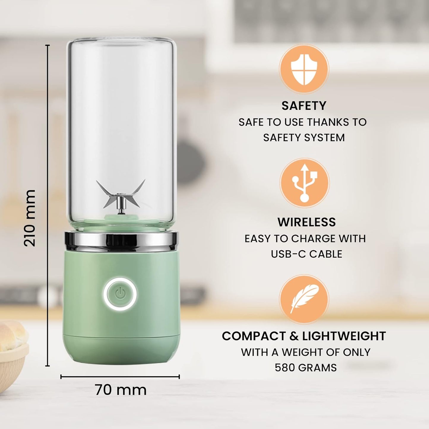 AMBIANO Cordless Smoothie Blender