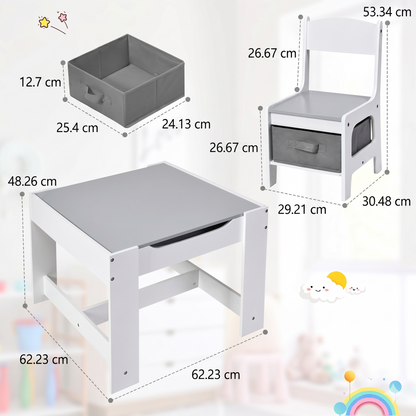 WOLTU Table and Chairs Set with Storage Boxes (Z-TCS004)