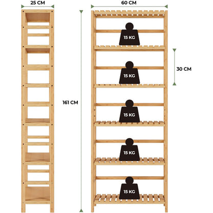 6 Tier Bamboo Shelf